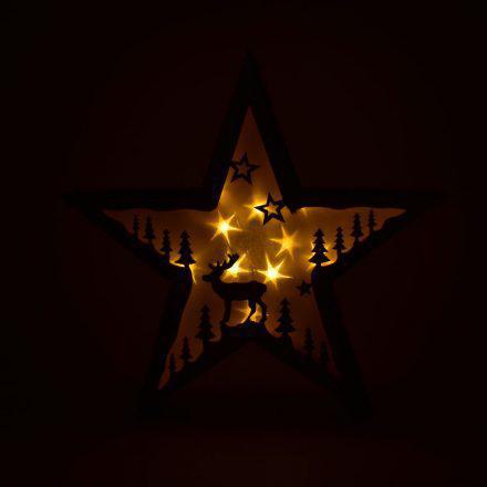 Χριστουγεννιάτικο Ξύλινο Αστέρι με Οπίσθιο Φωτισμό “Τάρανδος στο Δάσος” - Sfyri.gr - Ηλεκτρονικό Πολυκατάστημα