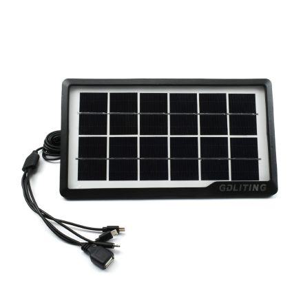 Φορητά Ηλιακά Φωτιστικά 16LED 15W 2τμχ & Power Bank 1800mAh IP65 GD-Lite GD-30 – Μαύρο - Sfyri.gr - Ηλεκτρονικό Πολυκατάστημα