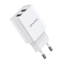 Φορτιστής Πρίζας 2 Θύρες USB 2.1A Fast Charging Awei C3 – Λευκό - Sfyri.gr - Ηλεκτρονικό Πολυκατάστημα