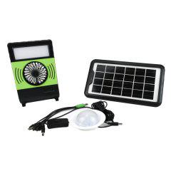 Τριπλό Ηλιακό Φωτιστικό LED με Ανεμιστηράκι & Ηλιακός Φορτιστής GD-Plus GD-8070 – Μαύρο - Sfyri.gr - Ηλεκτρονικό Πολυκατάστημα