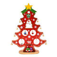 Mini Ξύλινο Στολίδι Χριστουγεννιάτικο Δέντρο με Αστέρι & Λαμπάκια OEM XYB2592-11 – Κόκκινο- Sfyri.gr - Ηλεκτρονικό Πολυκατάστημα