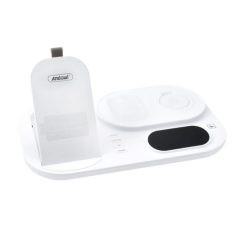 Βάση Ασύρματης Φόρτισης & Ρολόι 4 σε 1 για iPhone, Airpods, Watch & USB Andowl A06 – Λευκό - Sfyri.gr - Ηλεκτρονικό Πολυκατάστημα