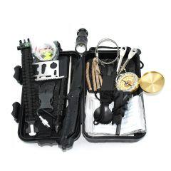 Tactical Kit Επιβίωσης με 18+ σε 1 Εργαλεία, Mini Πακετάκι Πρώτων Βοηθειών & Κουβέρτες Διάσωσης OEM – Μαύρο - Sfyri.gr - Ηλεκτρονικό Πολυκατάστημα