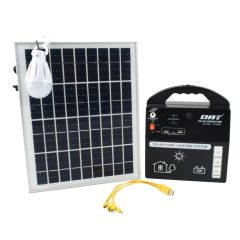 Σετ Ηλιακό Σύστημα Φωτισμού LED 3 σε 1 & Σταθμός Φόρτισης DAT AT-8207 – Μαύρο - Sfyri.gr - Ηλεκτρονικό Πολυκατάστημα
