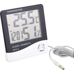Ρολόι με Ξυπνητήρι, Θερμόμετρο, Υγρόμετρο, Εσωτερικού&Εξωτερικού Χώρου HUM-HTC-2 - Sfyri.gr - Ηλεκτρονικό Πολυκατάστημα