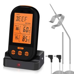 Ασύρματο Ψηφιακό Θερμόμετρο Θερμοκρασίας κρέατος με 2 Ακίδες Μέτρησης OEM – Μαύρο - Sfyri.gr - Ηλεκτρονικό Πολυκατάστημα