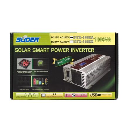 Power Inverter 650W 12V σε 230V SUOER STA-1000A – Γκρι - Sfyri.gr - Ηλεκτρονικό Πολυκατάστημα