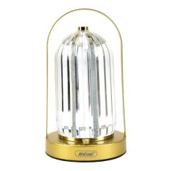 Επιτραπέζιο Διακοσμητικό Φαναράκι LED “Κρυστάλλινο” Αφής 3000-6000K Andowl Q-LED33 – Χρυσό - Sfyri.gr - Ηλεκτρονικό Πολυκατάστημα