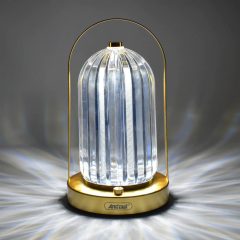 Επιτραπέζιο Διακοσμητικό Φαναράκι LED “Κρυστάλλινο” Αφής 3000-6000K Andowl Q-LED33 – Χρυσό - Sfyri.gr - Ηλεκτρονικό Πολυκατάστημα