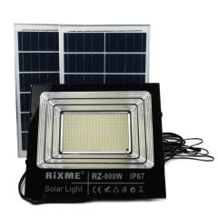 Ηλιακός Προβολέας 798LED 800W Λευκού Φωτισμού IP67 RiXME RZ-800W – Μαύρο - Sfyri.gr - Ηλεκτρονικό Πολυκατάστημα