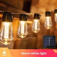 Ηλιακά Λαμπιόνια LED Θερμό Λευκό Γιρλάντα 10m 10τμχ OEM LAMP-01-040 – Μαύρο - Sfyri.gr - Ηλεκτρονικό Πολυκατάστημα