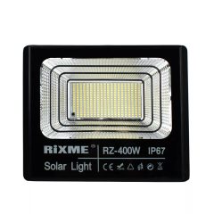 Ηλιακός Προβολέας 397LED 400W Λευκού Φωτισμού IP67 RiXME RZ-400W – Μαύρο - Sfyri.gr - Ηλεκτρονικό Πολυκατάστημα