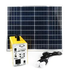 Σετ Ηλιακό Σύστημα Φωτισμού LED & Σταθμός Φόρτισης 300W OEM DJ-1220 – Κίτρινο - Sfyri.gr - Ηλεκτρονικό Πολυκατάστημα