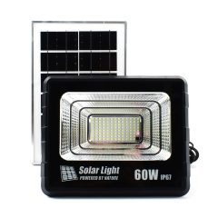 Ηλιακός Προβολέας LED 60W IP67 με Τηλεχειρισμό & Χρονοδιακόπτη GDSUPER GD-60H – Μαύρο - Sfyri.gr - Ηλεκτρονικό Πολυκατάστημα