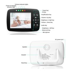 Ασύρματο Baby Monitor 3.5″ LCD 2.4GHz – Νυχτερινή Λήψη OEM SM35 – Λευκό - Sfyri.gr - Ηλεκτρονικό Πολυκατάστημα