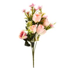 Τεχνητό Φυτό Τριαντάφυλλα με Ροζ-Λευκά Άνθη 30cm OEM 76007 – Πράσινο - Sfyri.gr - Ηλεκτρονικό Πολυκατάστημα
