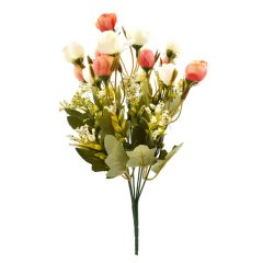 Τεχνητό Φυτό Τριαντάφυλλα με Πορτοκαλί-Λευκά Μπουμπούκια 35cm OEM 15204 – Πράσινο - Sfyri.gr - Ηλεκτρονικό Πολυκατάστημα