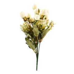 Τεχνητό Φυτό Τριαντάφυλλα με Λευκά Μπουμπούκια 35cm OEM 15204 – Πράσινο - Sfyri.gr - Ηλεκτρονικό Πολυκατάστημα