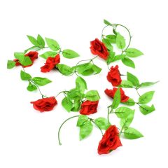 Τεχνητό Φυτό Κόκκινα Τριαντάφυλλα σε Γιρλάντα 240cm OEM 15401 – Πράσινο - Sfyri.gr - Ηλεκτρονικό Πολυκατάστημα