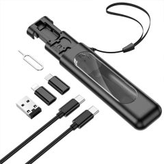 Πολυχρηστική Θήκη με Σετ Αντάπτορες USB 4 σε 1 3A Micro, Type-C, Lightning, USB-A Borofone U36 – Μαύρο - Sfyri.gr - Ηλεκτρονικό Πολυκατάστημα