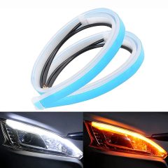 Universal DRL LED Strip Λευκά Φώτα Ημέρας & Πορτοκαλί Δυναμικά/βηματικά Φλας για Φανάρια Αυτοκινήτων 60cm Foyu FO-8-04 - Sfyri.gr - Ηλεκτρονικό Πολυκατάστημα