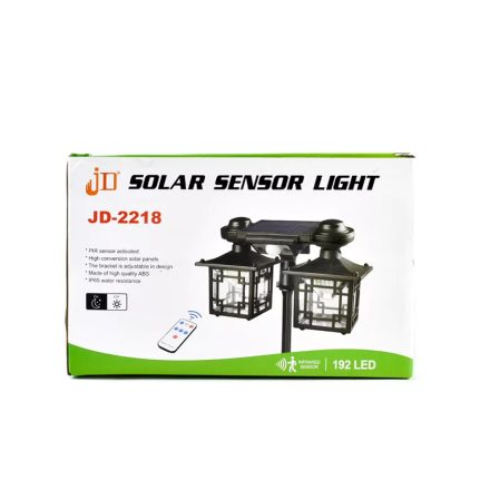 Διπλό Ηλιακό Φωτιστικό Φαναράκι LED SMD Λευκού Φωτισμού JD JD-2218 – Μαύρο - Sfyri.gr - Ηλεκτρονικό Πολυκατάστημα
