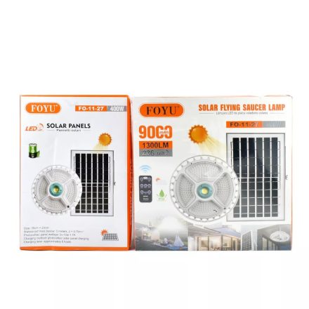 Ηλιακό Φωτιστικό LED 400W Οροφής Λευκού Φωτισμού 6500K & Τηλεχειρισμός Foyu FO-11-27 – Λευκό - Sfyri.gr - Ηλεκτρονικό Πολυκατάστημα