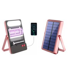 Φορητό Ηλιακό Εντομοαπωθητικό, Φωτιστικό LED Λευκού Φωτισμού & Powerbank OEM BL-701 – Ροζ - Sfyri.gr - Ηλεκτρονικό Πολυκατάστημα