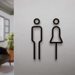 Πινακίδα εσωτερικού χώρου για WC Ανδρών – Γυναικών – Μαύρο ΣΕΤ - Sfyri.gr - Ηλεκτρονικό Πολυκατάστημα