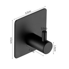 Αυτοκόλλητοι γάντζοι αλουμινίου τοίχου Σετ 4τμχ – Μαύρο OT2 - Sfyri.gr - Ηλεκτρονικό Πολυκατάστημα