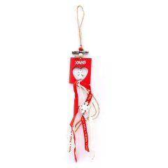 Κρεμαστό Χριστουγεννιάτικο Ξύλινο Στολίδι με Κόκκινο Κάδρο Καρδιά & Αγγελάκι 46cm OEM - Sfyri.gr - Ηλεκτρονικό Πολυκατάστημα