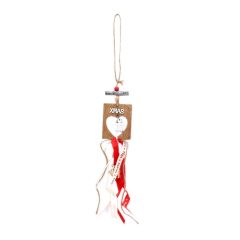 Κρεμαστό Χριστουγεννιάτικο Ξύλινο Στολίδι με Κάδρο Καρδιά & Αγγελάκι 46cm OEM - Sfyri.gr - Ηλεκτρονικό Πολυκατάστημα