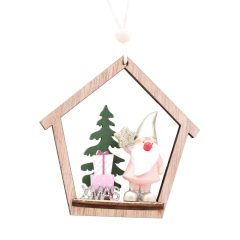 Χριστουγεννιάτικο Κρεμαστό Στολίδι Σπίτι με Δώρα OEM 7300-6 – Φυσικό ξύλο - Sfyri.gr - Ηλεκτρονικό Πολυκατάστημα