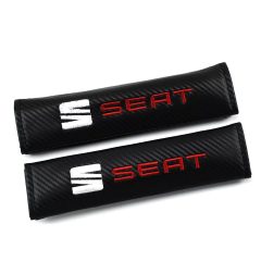 Σετ Mαξιλαράκια Ζώνης “Seat” 2τμχ OEM – Μαύρο Carbon - Sfyri.gr - Ηλεκτρονικό Πολυκατάστημα