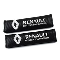 Σετ Mαξιλαράκια Ζώνης “Renault” 2τμχ OEM – Μαύρο Carbon - Sfyri.gr - Ηλεκτρονικό Πολυκατάστημα