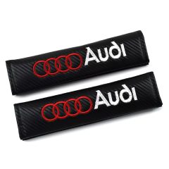 Σετ Mαξιλαράκια Ζώνης “Audi” 2τμχ OEM – Μαύρο Carbon - Sfyri.gr - Ηλεκτρονικό Πολυκατάστημα