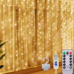 Κουρτίνα με 100 Λαμπάκια LED 3x1m Θερμού Λευκού Φωτισμού Foyu FO-FO1 - Sfyri.gr - Ηλεκτρονικό Πολυκατάστημα