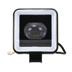 Προβολάκι LED 12/24V Λευκού Φωτισμού με Πορτοκαλί Ring Light Andowl Q-D15 – Μαύρο - Sfyri.gr - Ηλεκτρονικό Πολυκατάστημα