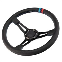 Αγωνιστικό Τιμόνι με Επένδυση Carbon και Μπλέ Ραφή Τύπου BMW RACE83 LY - Sfyri.gr - Ηλεκτρονικό Πολυκατάστημα